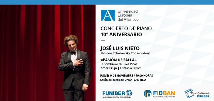 UNEATLANTICO comemora seu 10º aniversário com concerto de piano do músico José Luis Nieto