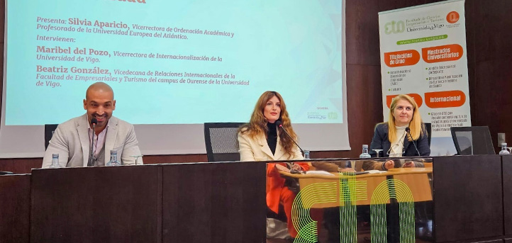 Dra. Silvia Aparicio, vice-reitora de Ordenación Académica y Profesorado da UNEATLANTICO, participa da CONFEDE realizada em Ourense