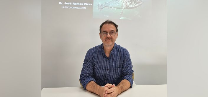 José Ramos Vivas, professor da UNEATLANTICO, ministrou uma palestra na XII edição do Mestrado Internacional em Cultivo Marinho