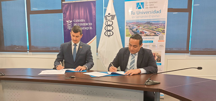 UNEATLANTICO e FUNIBER assinam acordo de colaboração com a Câmara de Comércio de Guayaquil