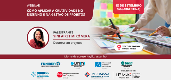 UNEATLANTICO organiza o webinar “Como aplicar a criatividade no desenho e na gestão de projetos”