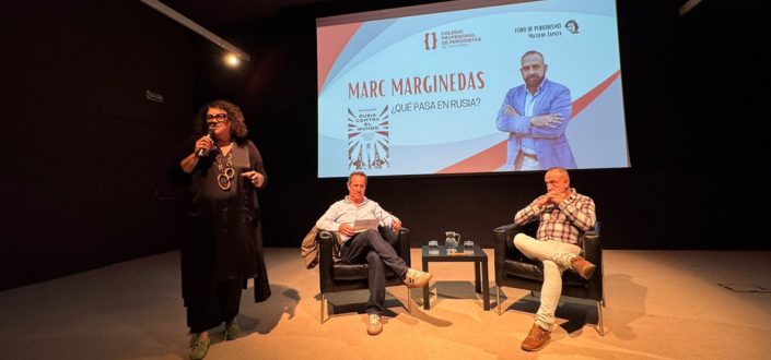 Alunos da UNEATLANTICO assistem à palestra de Marc Marginedas organizada pelo Colégio de Jornalistas
