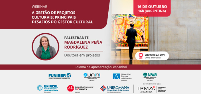 UNEATLANTICO organiza o webinar «A gestão de projetos culturais: principais desafios do gestor cultural»