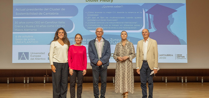 Didier Fleury, presidente do Cluster de Sustentabilidade da Cantabria, compartilha sua experiência e trajetória profissional no âmbito do programa «E agora?» de UNEATLANTICO