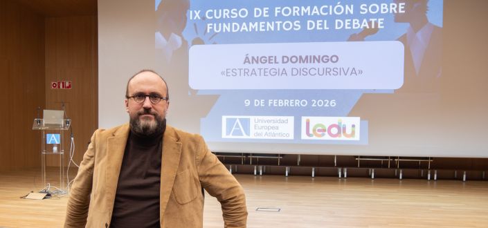 Ángel Domingo, diretor de Comunicação da LEDU, palestrante inaugural do IX curso de oratória da UNEATLANTICO