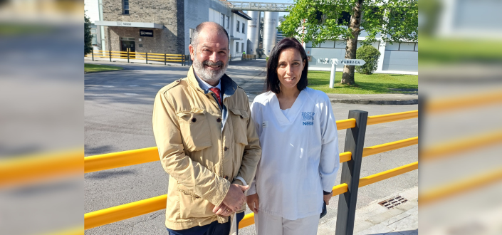 Rubén Calderón, reitor da UNEATLANTICO, teve uma reunião com Diana del Campo, diretora da fábrica da Nestlé de la Penilla