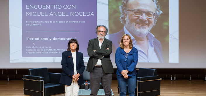 UNEATLANTICO recebe uma palestra sobre jornalismo e democracia com Miguel Ángel Noceda