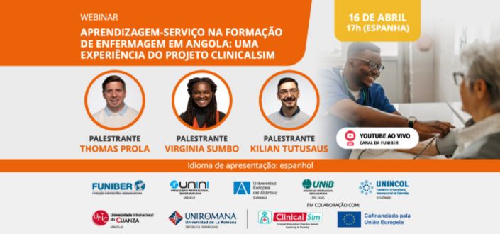 UNEATLANTICO organiza webinar “Aprendizagem-serviço na formação em enfermagem em Angola: uma experiência do projeto CLINICALSIM”